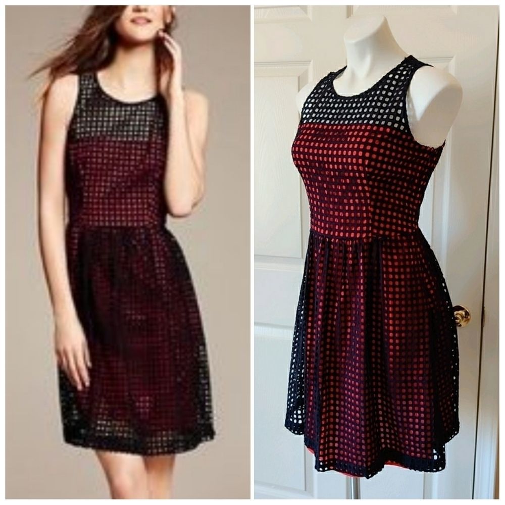 Banana Republic square eyelet sleeveless dress 4